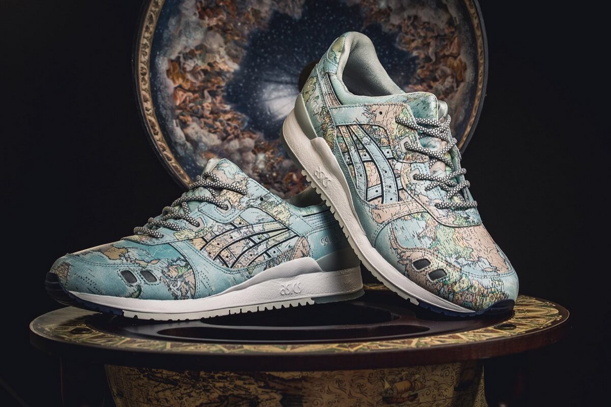 asics gel lyte iii x atmos world map
